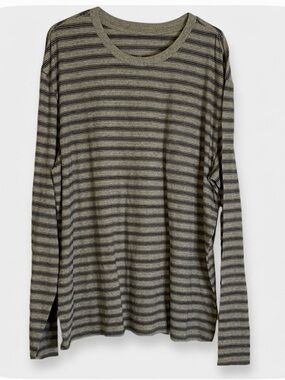 GOODFELLOW & CO. Striped Crewneck T-Shirt, Men’s XXL, Gray Black